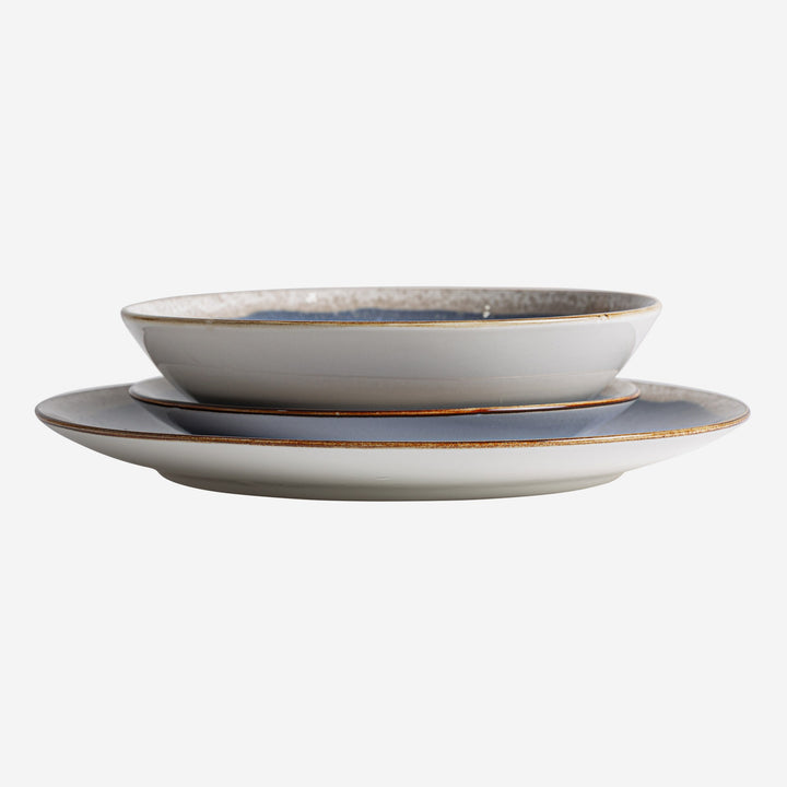 Vajilla de porcelana en color azul (juego de 18)