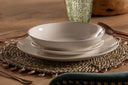 Vajilla de porcelana en color blanco 26 x 3 cm (juego de 18) – detalle