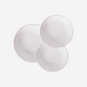 Vajilla de porcelana en color blanco 26 x 3 cm (juego de 18)