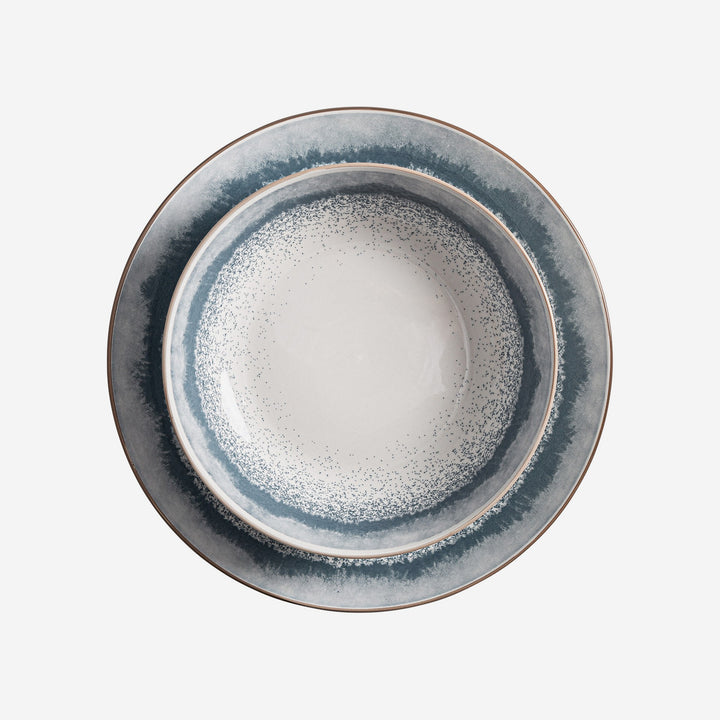 Vajilla de porcelana en color blanco 27 x 3 cm (juego de 18)