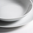 Vajilla de porcelana en color blanco de inspiración art déco 26 x 2 cm (juego de 18) – detalle