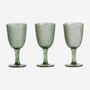 Vaso de cristal en color verde 8 x 17 cm (juego de 3)