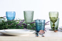 Vaso de cristal en color verde 8 x 17 cm (juego de 3) – detalle