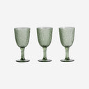 Vaso de cristal en color verde 8 x 17 cm (juego de 3)