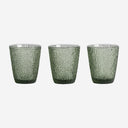 Vaso de cristal en color verde 9 x 10 cm (juego de 3)