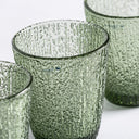Vaso de cristal en color verde 9 x 10 cm (juego de 3) – detalle
