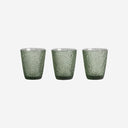 Vaso de cristal en color verde 9 x 10 cm (juego de 3)