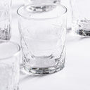 Vaso de cristal transparente de estilo clásico 8 x 10 cm (juego de 6) – detalle