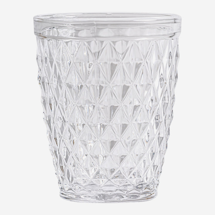Vaso de cristal transparente de líneas contemporáneas 8 x 10 cm (juego de 6)