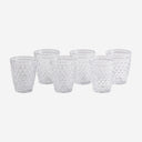 Vaso de cristal transparente de líneas contemporáneas 8 x 10 cm (juego de 6)