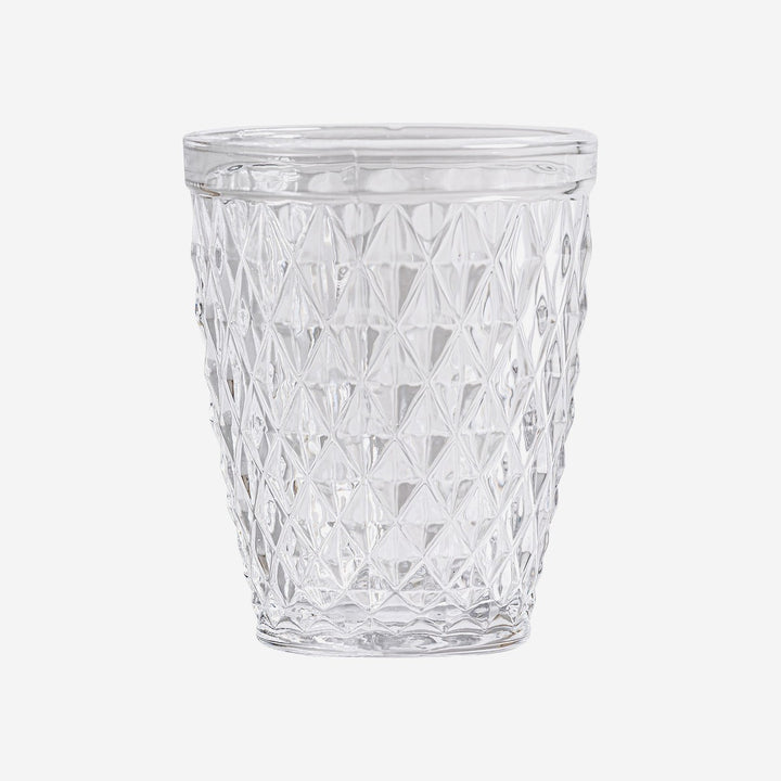 Vaso de cristal transparente de líneas contemporáneas 8 x 10 cm (juego de 6)