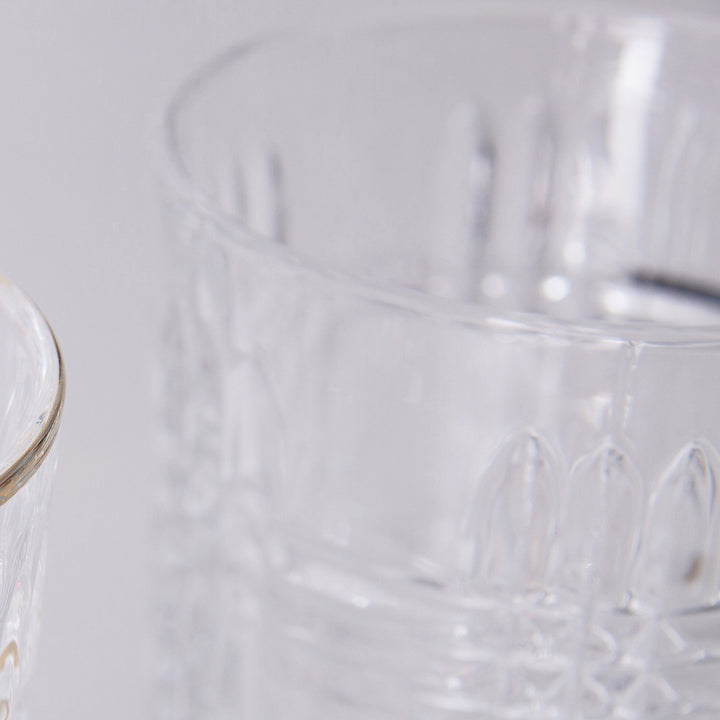 Vaso de vidrio transparente (pack de 6) – detalle