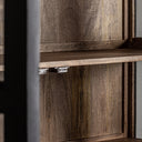 Vitrina de madera de mango y vidrio en color negro – detalle