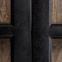Vitrina de madera de mango y vidrio en color negro – detalle