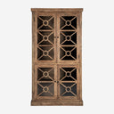 Vitrina de madera de olmo en color marrón 110 x 40 x 205 cm