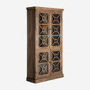 Vitrina de madera de olmo en color marrón 110 x 40 x 205 cm
