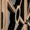 Vitrina de madera de olmo en color marrón 110 x 40 x 205 cm – detalle