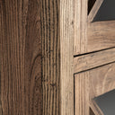Vitrina de madera de olmo en color marrón 110 x 40 x 205 cm – detalle