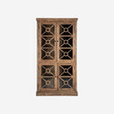Vitrina de madera de olmo en color marrón 110 x 40 x 205 cm