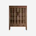 Vitrina de madera de olmo en color marrón 130 x 45 x 175 cm