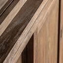 Vitrina de madera de teca reciclada en color marrón – detalle