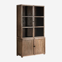 Vitrina de madera de teca reciclada y cristal en color marrón 121 x 50 x 220 cm