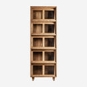 Vitrina de madera de teca reciclada y cristal en color marrón 85 x 46 x 211 cm