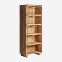 Vitrina de madera de teca reciclada y cristal en color marrón 85 x 46 x 211 cm