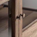 Vitrina de madera recuperada en color marrón – detalle
