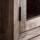 Vitrina de madera recuperada y hierro en color marrón – detalle