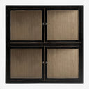 Vitrina modular – Negro / Madera de olmo y cristal