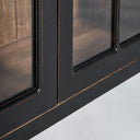 Vitrina modular de madera de mango y cristal en color negro – detalle