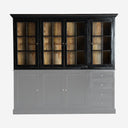 Vitrina modular de madera de mango y cristal en color negro