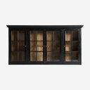 Vitrina modular de madera de mango y cristal en color negro