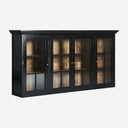 Vitrina modular de madera de mango y cristal en color negro