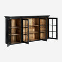 Vitrina modular de madera de mango y cristal en color negro