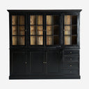 Vitrina modular de madera de mango y cristal en color negro