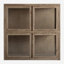 Vitrina modular de madera de olmo en color marrón claro
