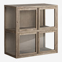 Vitrina modular de madera de olmo en color marrón claro