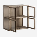 Vitrina modular de madera de olmo en color marrón claro