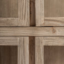 Vitrina modular de madera de olmo en color marrón claro – detalle