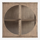 Vitrina modular de madera de olmo y cristal en color marrón
