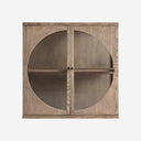 Vitrina modular de madera de olmo y cristal en color marrón