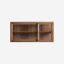 Vitrina modular de madera de teca y vidrio en color marrón