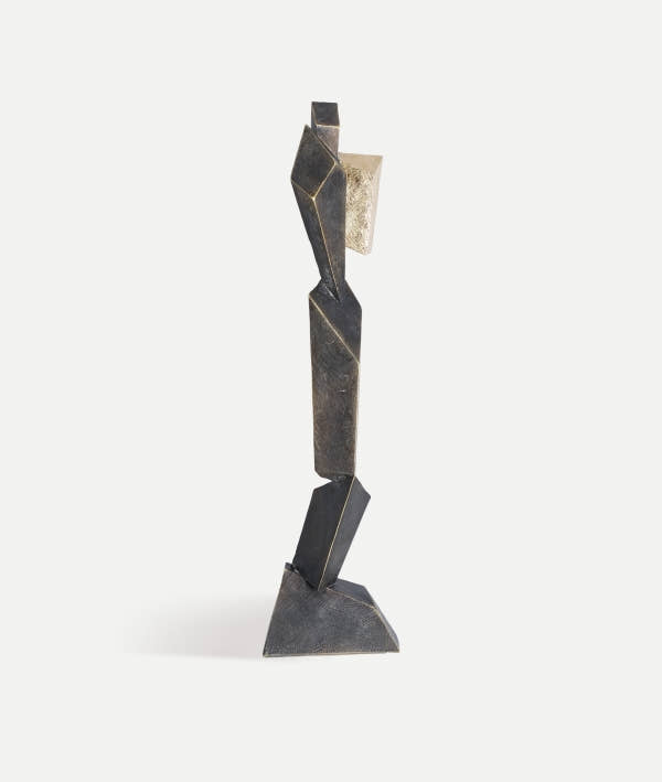 VERTEX DECORATIVE FIGURINE in black resin with gold details