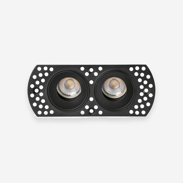 Square black aluminium recessed spotlight 14,8 x 5,8 x 10 cm