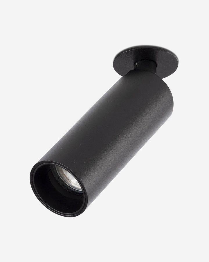 foco empotrable redondo de aluminio negro ø4,2 x 13,1 cm