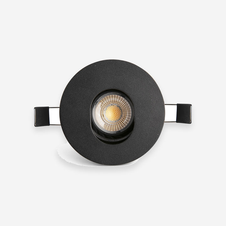 Ronde zwarte aluminium richtbare inbouwspot Ø9,8 x 3,7 cm 10 W uitsparing ø 85