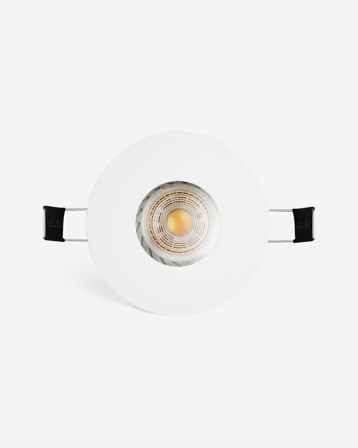 foco empotrable redondo de aluminio y cristal blanco ø9,8 x 3,7 cm 10 w ip65 corte ø 85