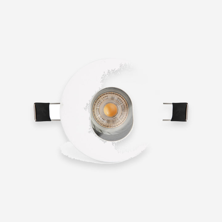 Ronde witte richtbare inbouwspot van aluminium en glas Ø9,8 x 3,7 cm 10 W IP65 uitsparing ø 85